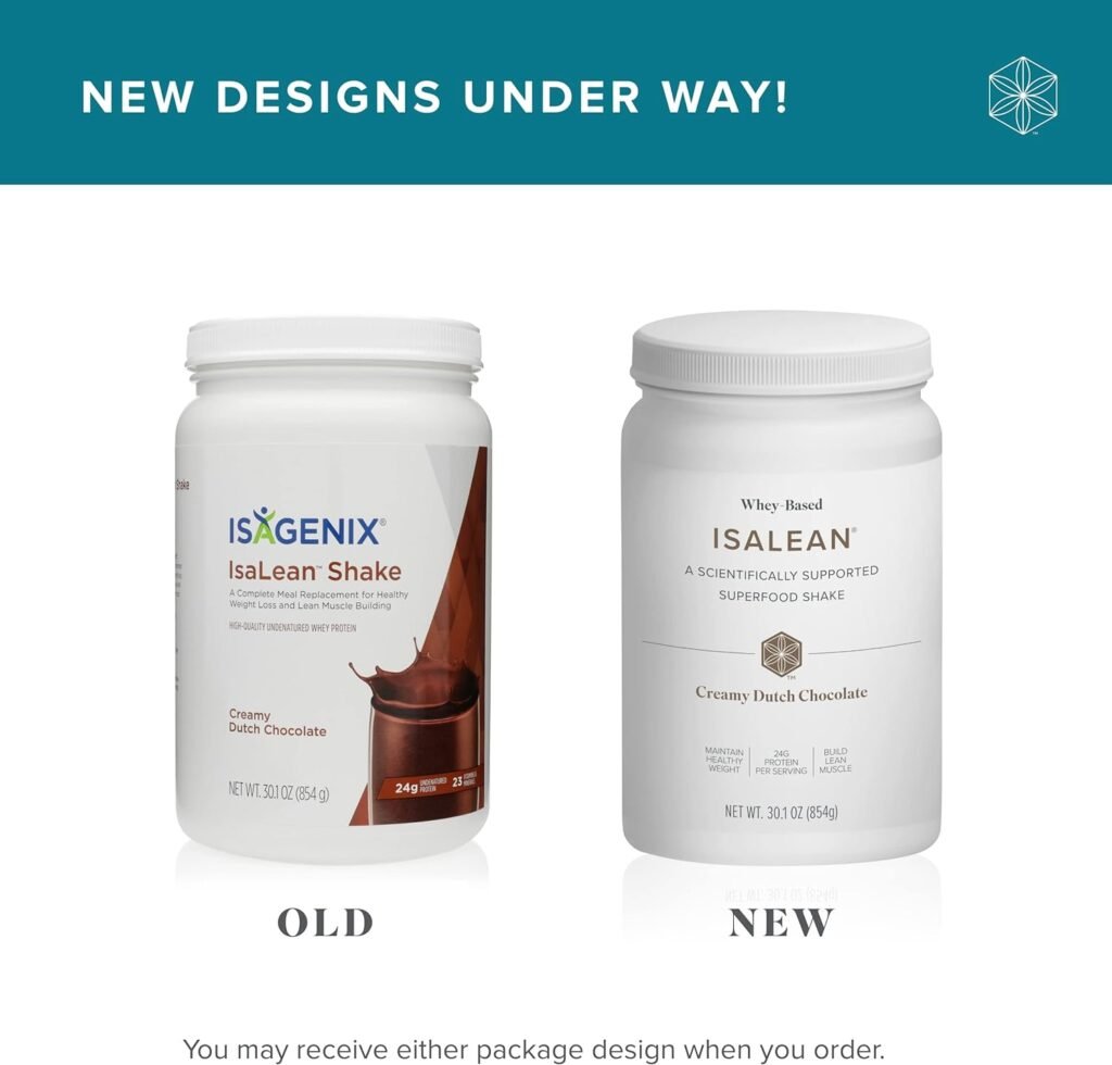 Isagenix IsaLean Shake - Meal Replacement Protein Shake Supports Healthy Weight Muscle Growth - Protein Powder Enriched with 23 Vitamins - Creamy Dutch Chocolate, 30.1 Oz (14 Servings)