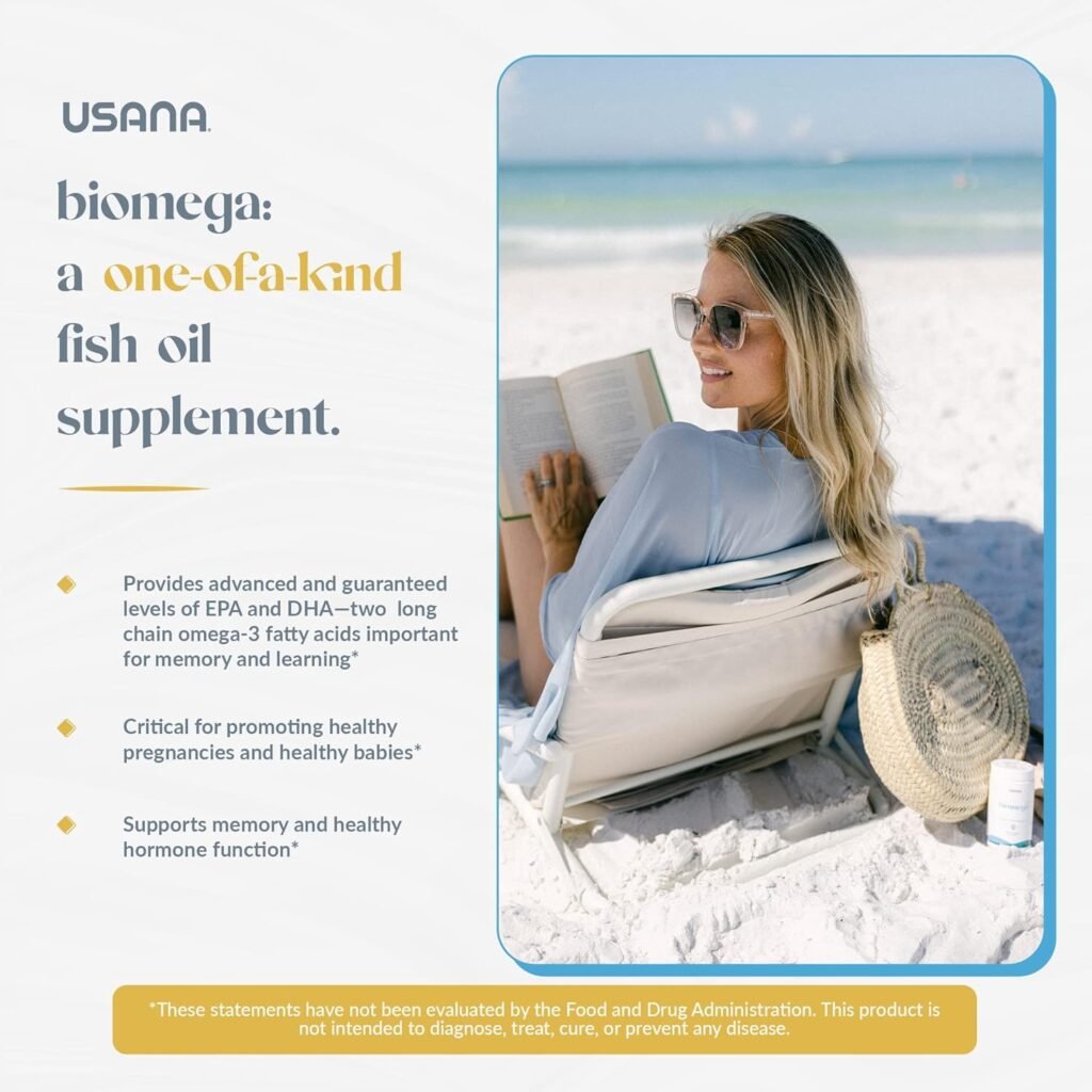 USANA BiOmega Fish Oil Supplement with Omega 3 Fatty Acids to Support Heart, Brain, Eye, Skin, and Joint Health* - 56 Capsules - 28 Day Supply
